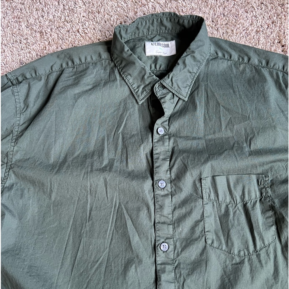 Linksoul Golf Button Down Shirt Green XL
